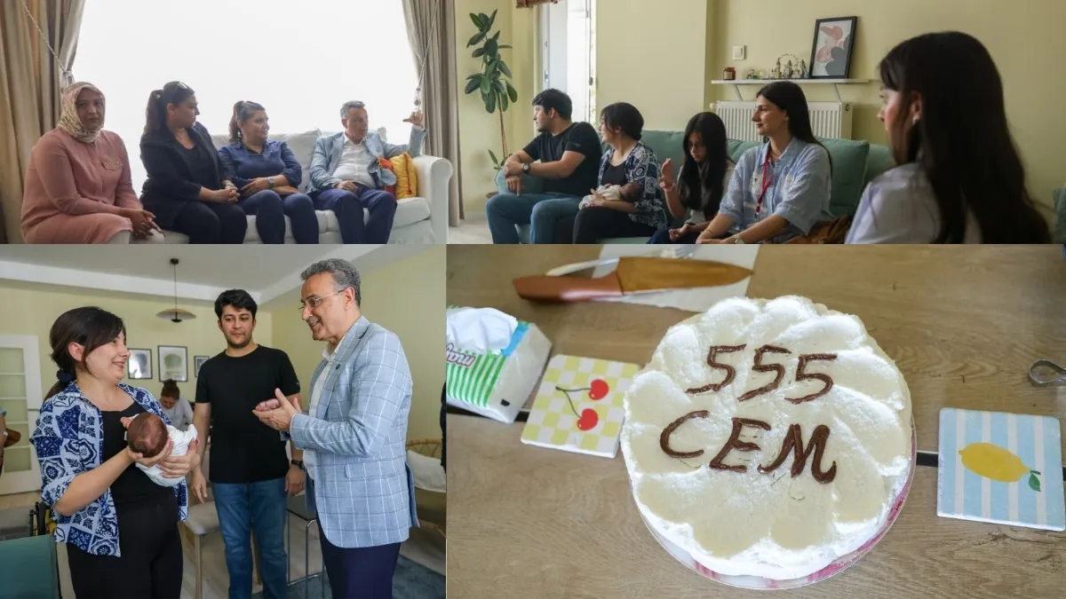İlkadım'ın 555’inci bebeği dünyaya geldi ilk hediyesi başkan Kurnaz'dan