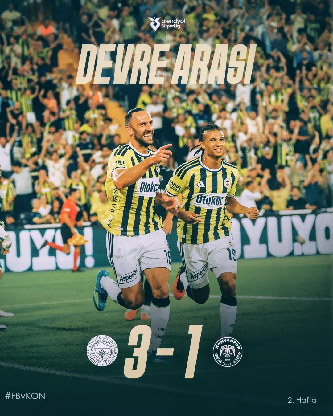 Fenerbahçe’den İlk Yarıda 3 Gollü Resital! Konyaspor Şaşkın