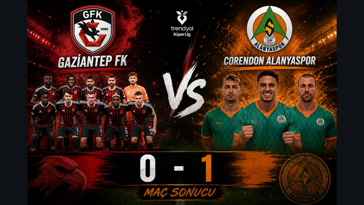 Alanyaspor Gaziantep FK deplasmanında ilk yarıyı önde kapattı