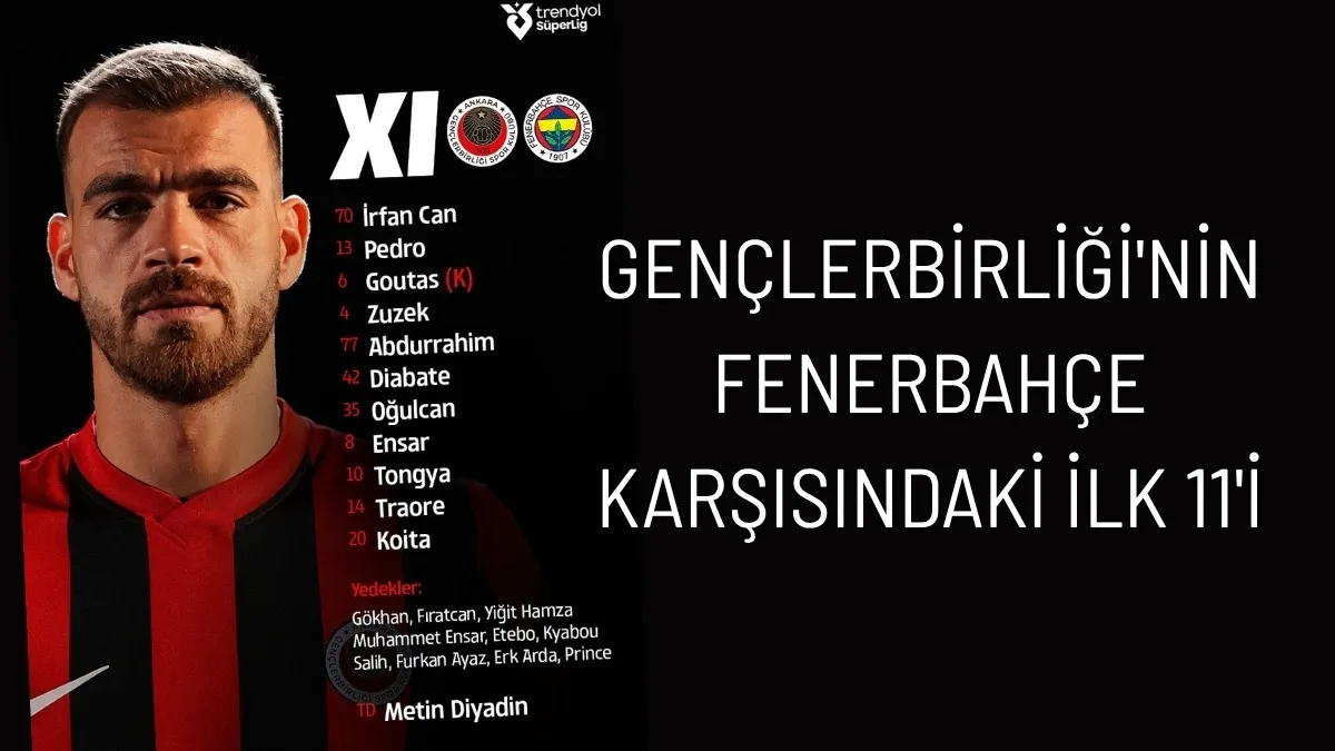 Gençlerbirliği Fenerbahçe ilk 11'leri belli oldu! İşte dev maçın kadroları