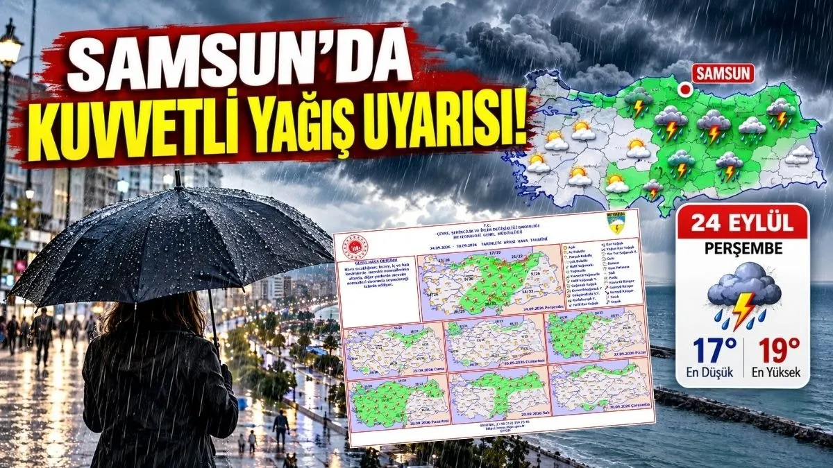 24 Eylül Samsun Hava Durumu, Samsun’da Yağmur Alarmı! Samsun’da Bugün Hava Nasıl?