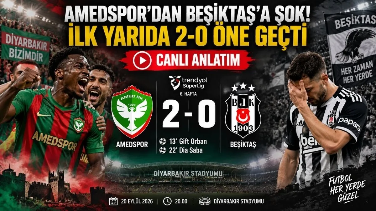 Amedspor Beşiktaş Maçı Canlı Yayın Anlatımı, Amedspor’dan Beşiktaş’a Şok 2-0