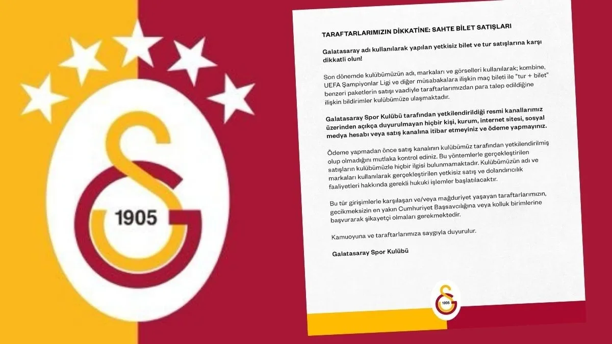 Galatasaray’dan Sahte Bilet Uyarısı! Galatasaray Şampiyonlar Ligi bileti