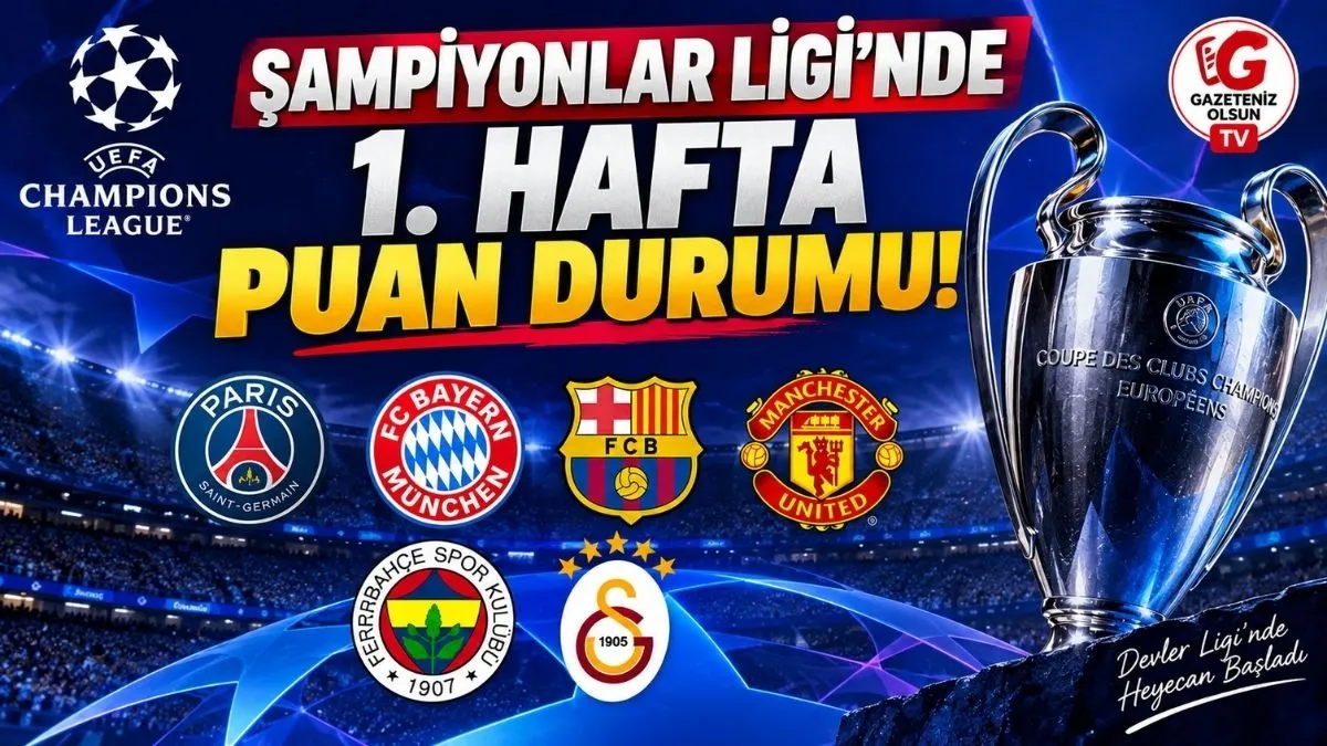 Şampiyonlar Ligi’nde 1. Hafta Puan Durumu - Şampiyonlar Ligi’nde Fenerbahçe ve Galatasaray’ın Yeri