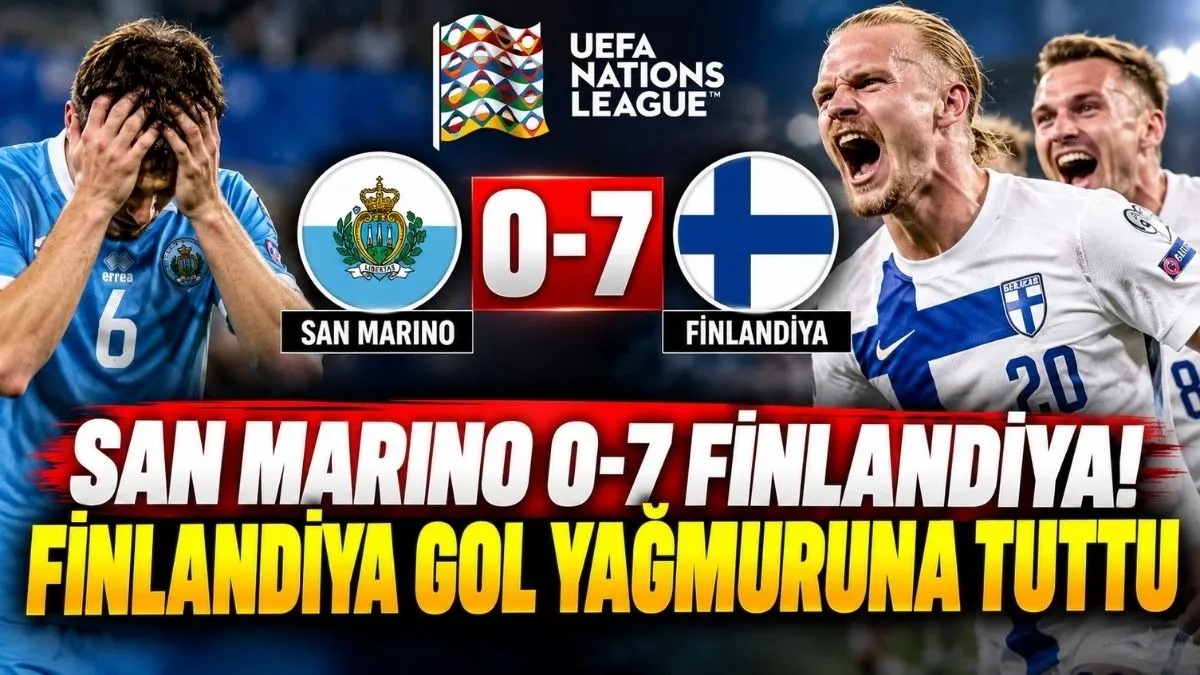 San Marino Finlandiya maç özeti UEFA Uluslar Ligi Finlandiya San Marino 'ya 7 gol attı