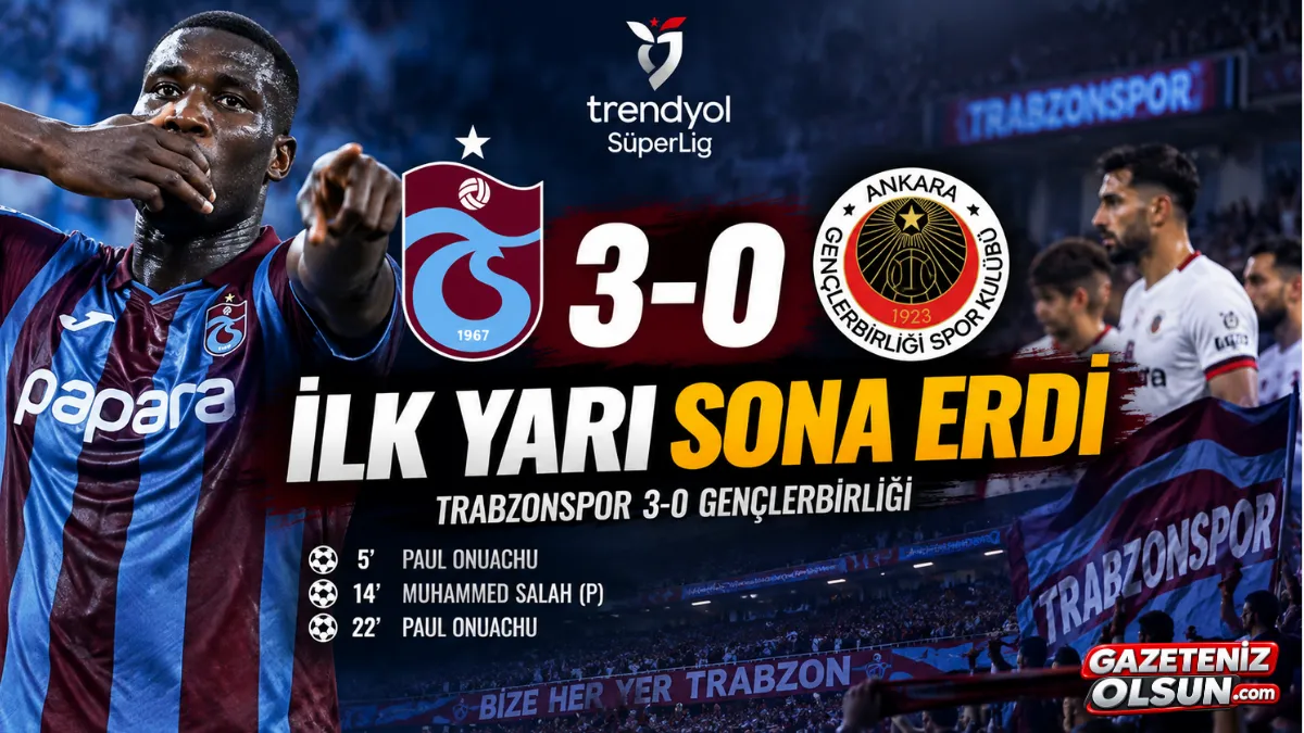 Trabzonspor İlk Yarıda Fırtına Gibi! Gençlerbirliği Karşısında 3-0