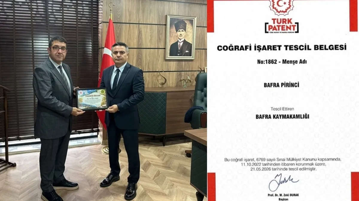 Bafra pirinci coğrafi işaretle tescillendi