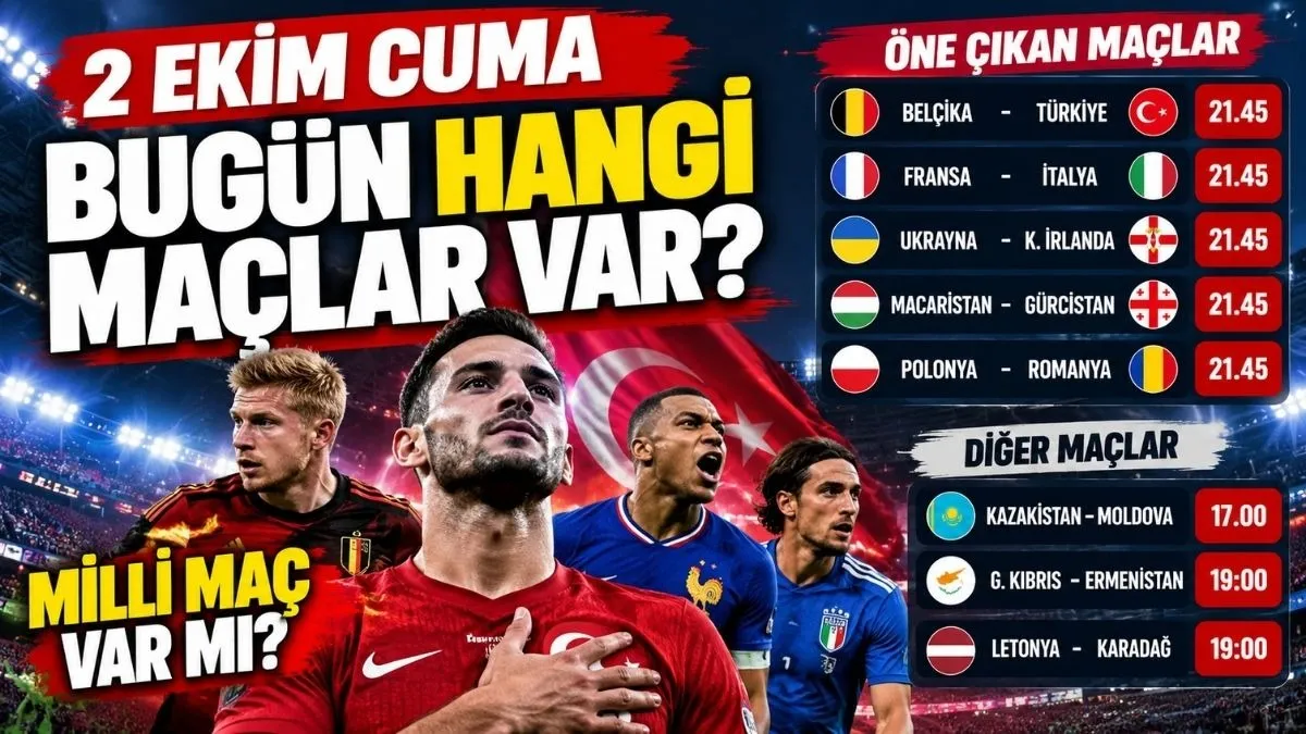 Bu akşam hangi maçlar var? Milli maç ne zaman? Bugün Kimin Maçı Var?