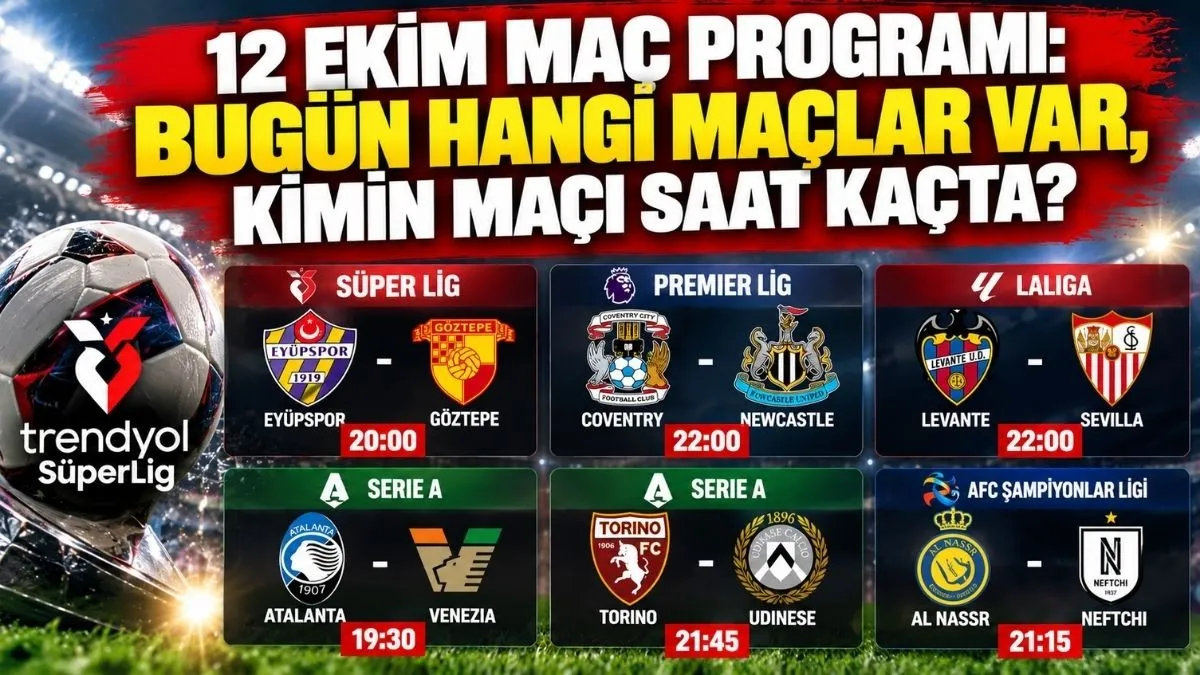 Bugün Kimin Maçı Var? 12 Ekim Maç Programı Bugün Hangi Maçlar Var Saat Kaçta?