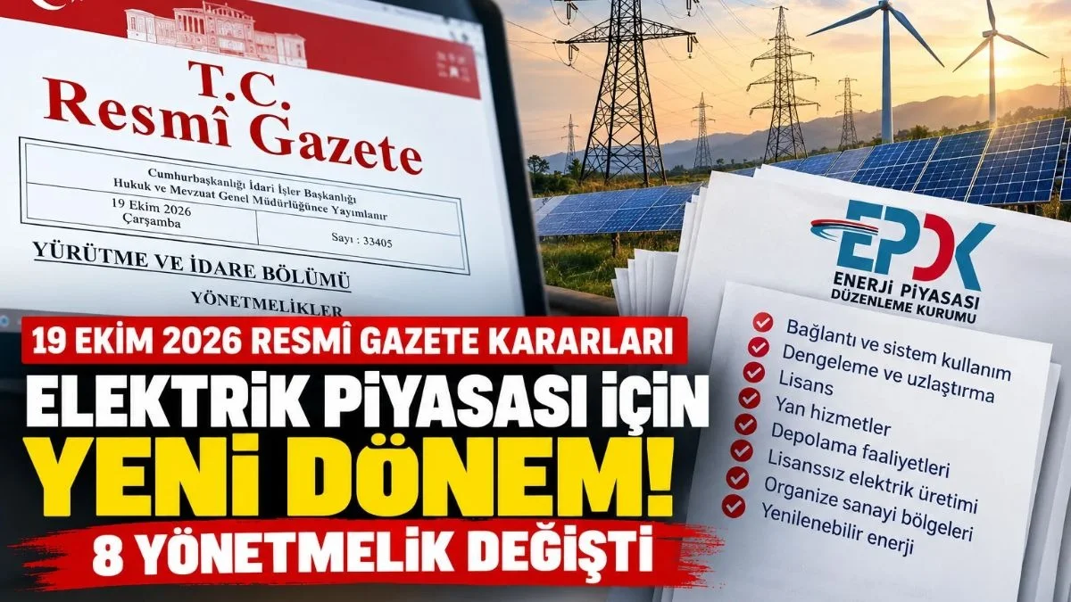 Resmî Gazete’de Bugün: Elektrik Piyasası ve Enerji Sektörüne İlişkin Önemli Kararlar