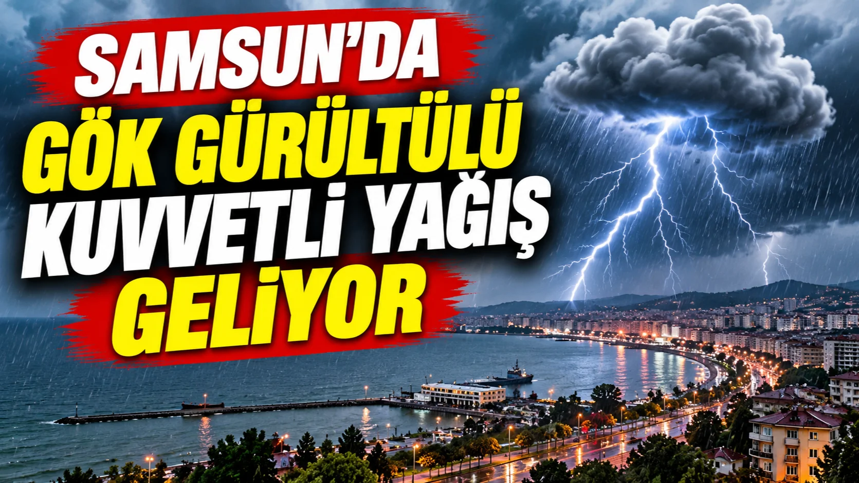 Samsun'da Gök Gürültülü Kuvvetli Yağış Geliyor
