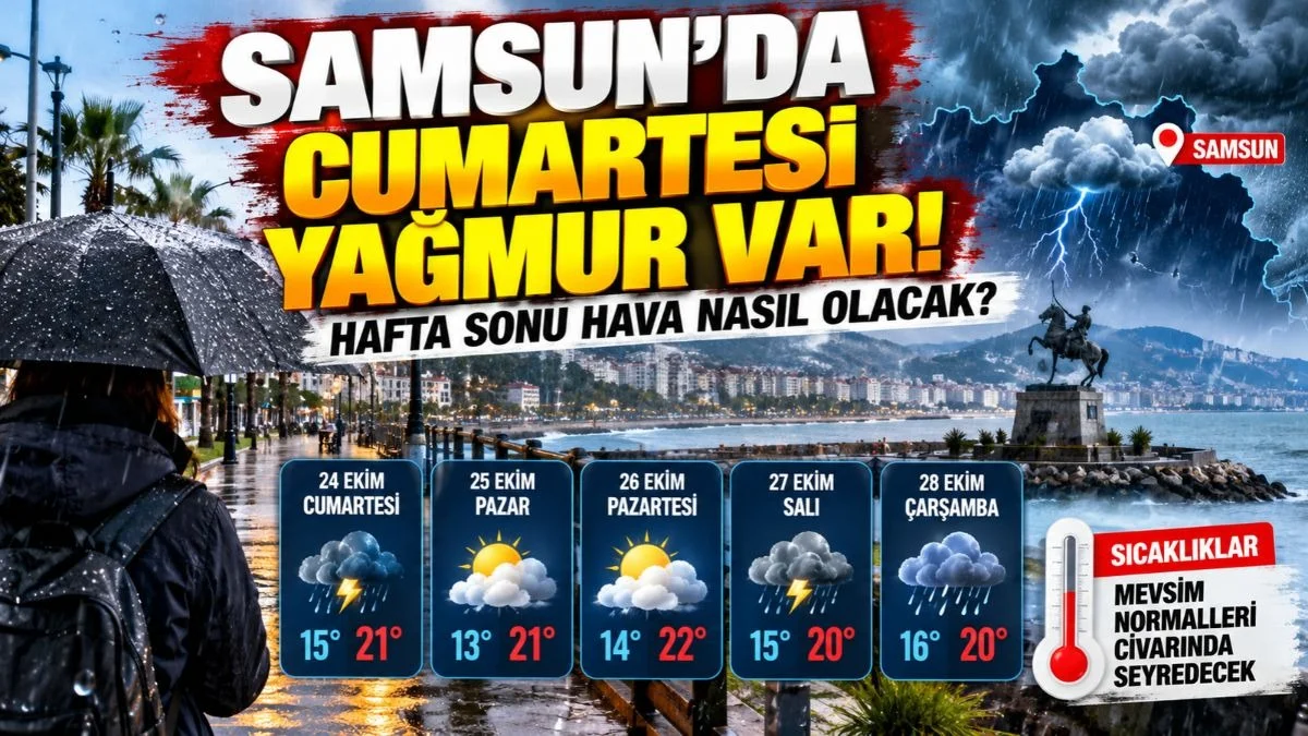 Samsun'da Hafta Sonu Hava Nasıl Olacak? 24 Ekim Cumartesi Samsun Hava Durumu