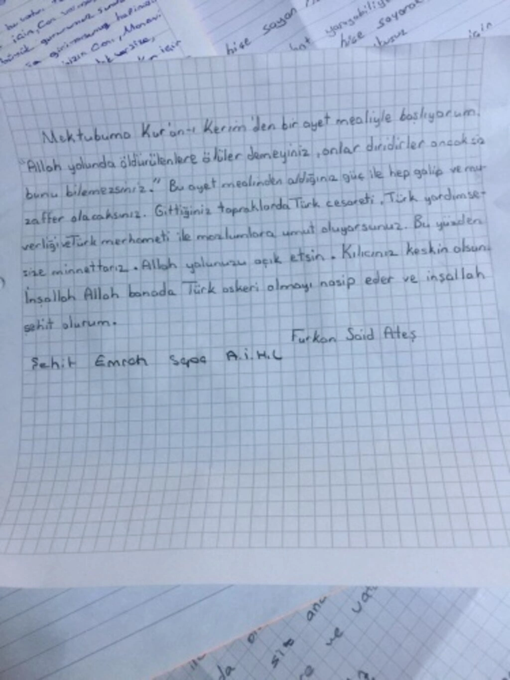 Atakum'dan İdlib'deki Mehmetçiğimize destek mektupları
