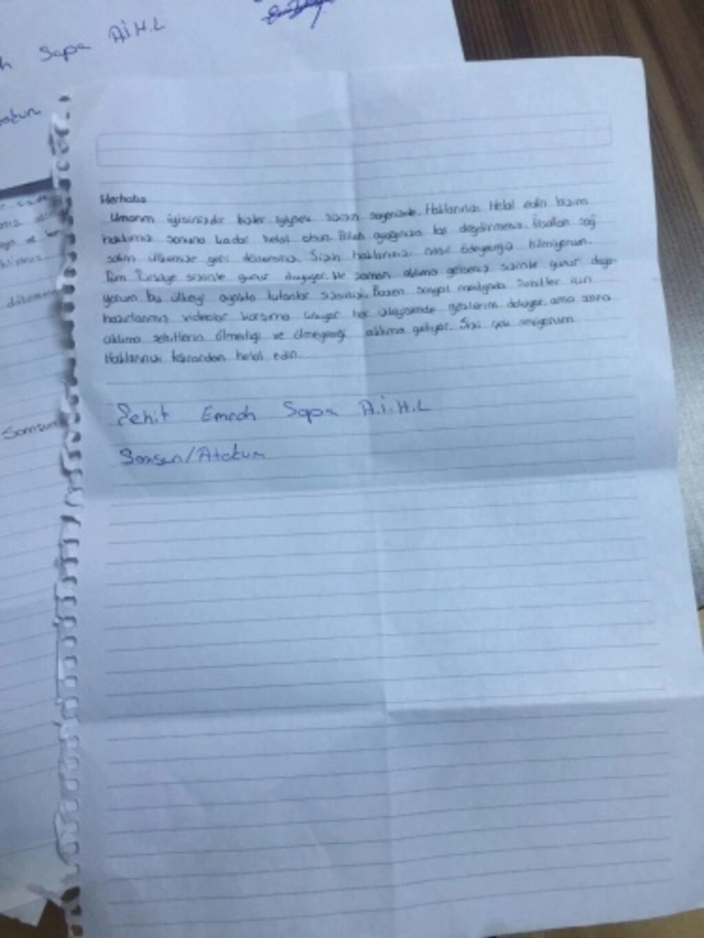 Atakum'dan İdlib'deki Mehmetçiğimize destek mektupları
