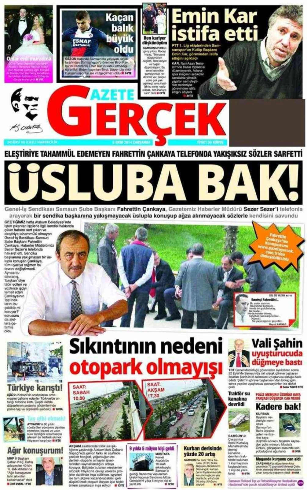 8 Ekim Samsun'un yerel gazeteleri
