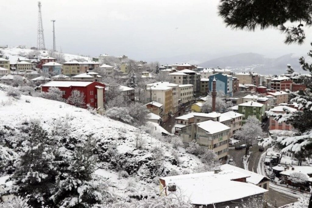 Samsun Kavak'tan kar manzaraları, kartpostallık görüntüler