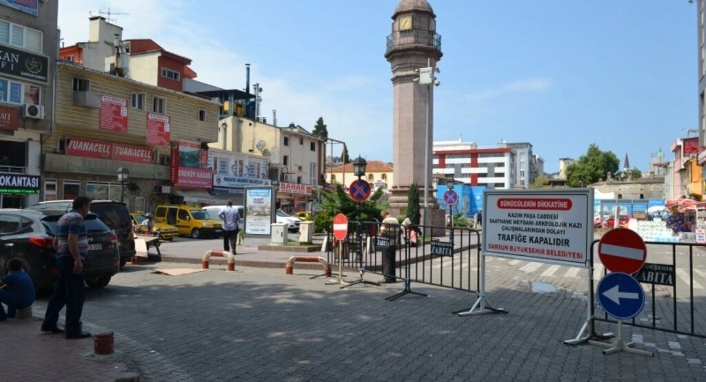 Samsun Tarihi Saathane kazı çalışmaları devam ediyor
