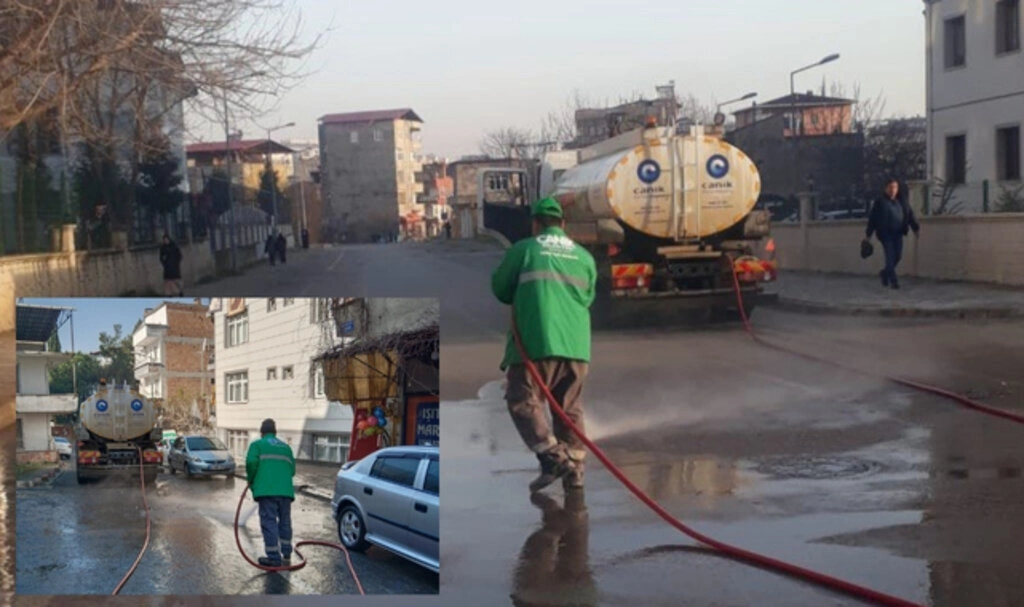Canik Belediyesi Temizlik İşleri'nden mıntıka temizliği