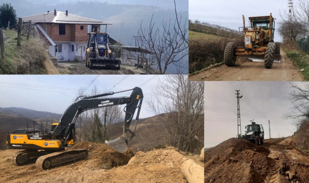 Canik Belediyesi'nden Kırsal Mahallelerde yol çalışması