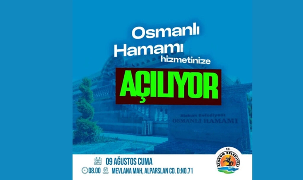 Atakum Belediyesi'ne ait Osmanlı Hamamı hizmete açıldı