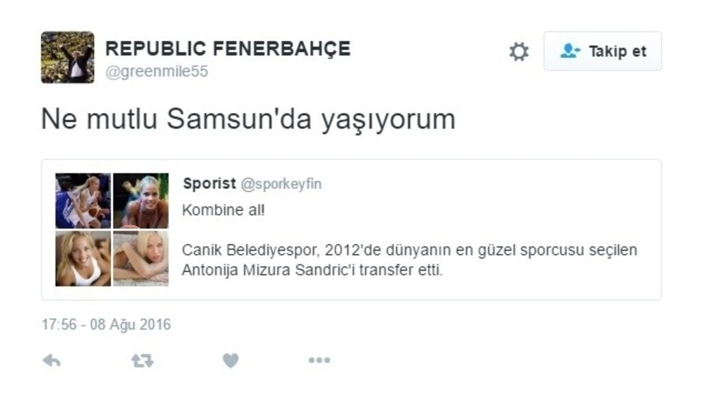 Antonija Misura Sandic Samsun Canik Belediyespor'a gelmesiyle tweetler yağdı