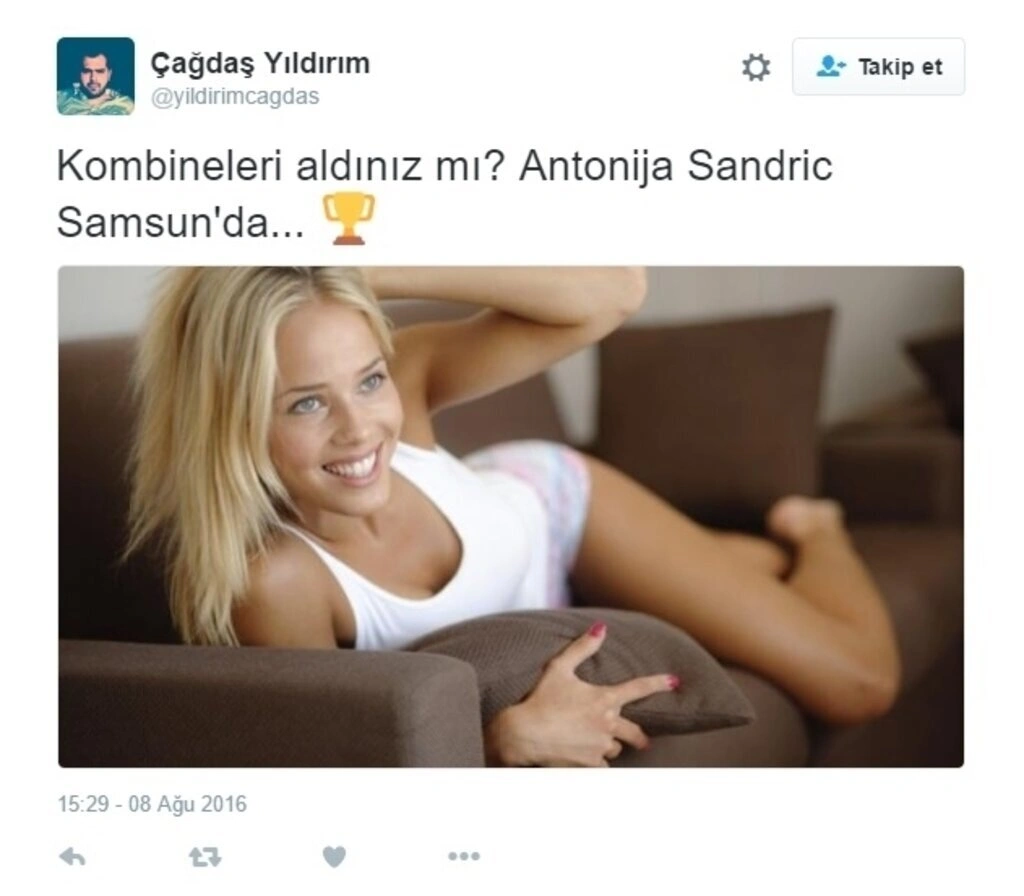 Antonija Misura Sandic Samsun Canik Belediyespor'a gelmesiyle tweetler yağdı
