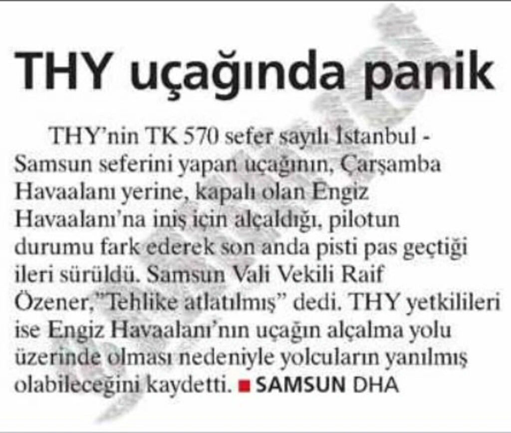 Samsun Havalimanı ve Samsun Çarşamba Havalimanı tarihi!