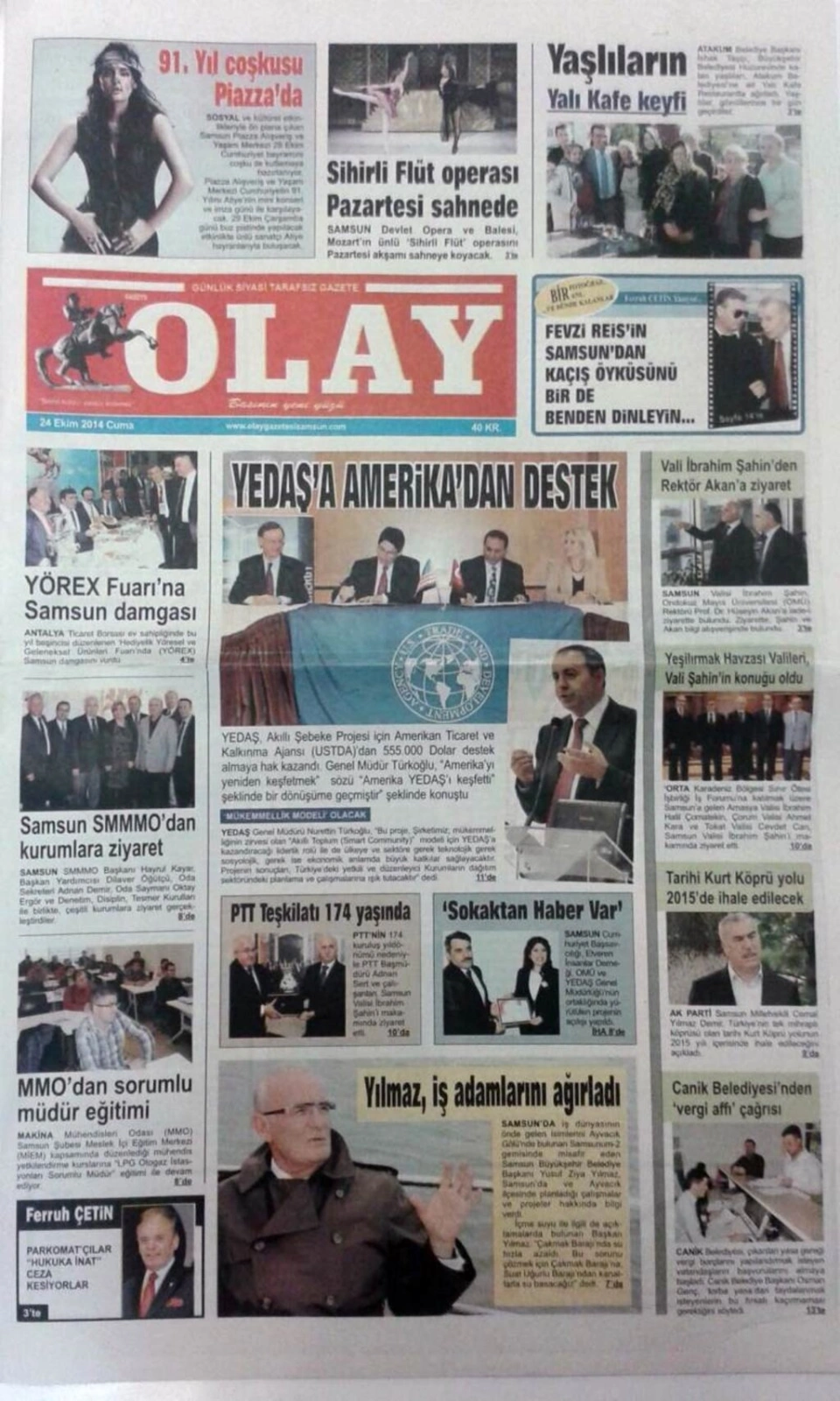 24 Ekim Cuma günü gazeteleri
