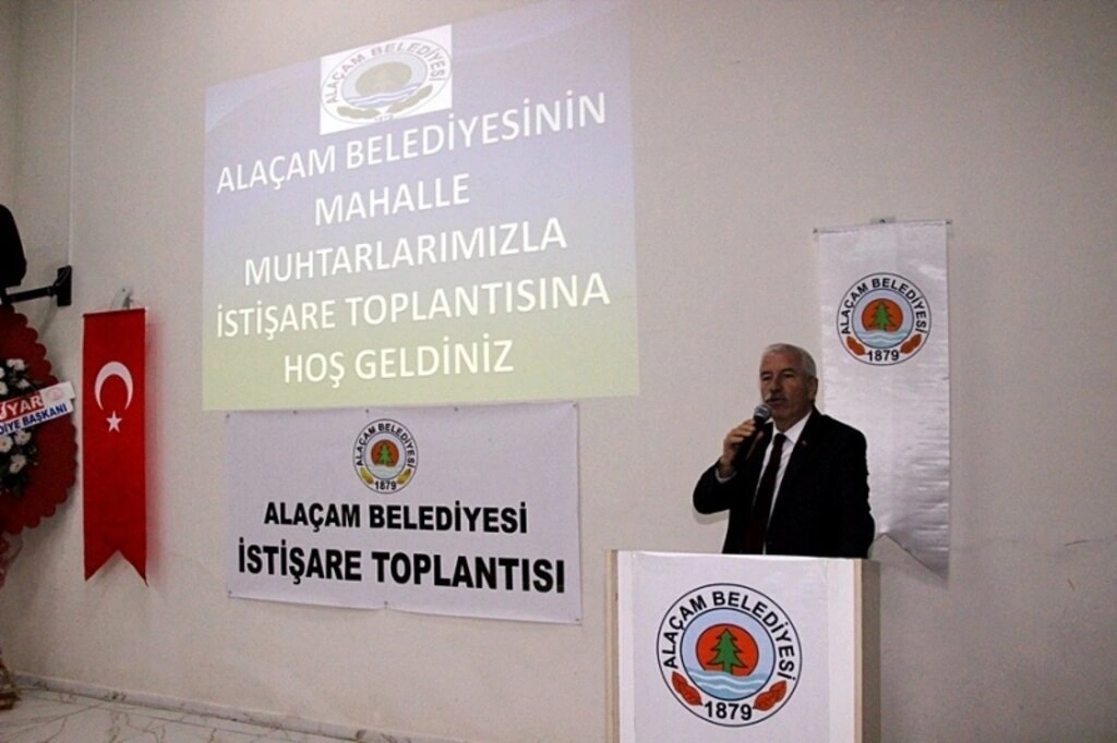ALAÇAM BELEDİYE BAŞKANI HADİ UYAR MUHTARLAR İLE İSTİŞARE TOPLANTISINDA BİR ARAYA GELDİ