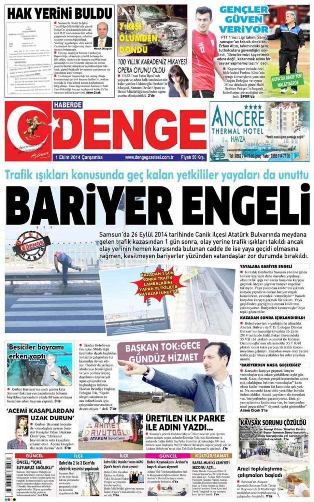 1 Ekim Samsun'un Yerel Gazeteleri