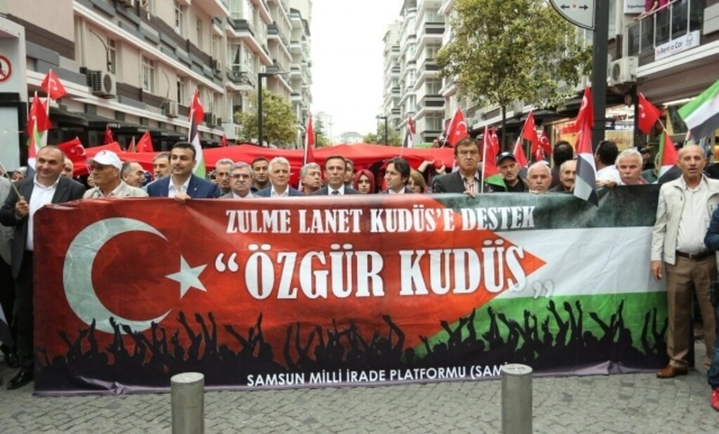 Samsun'da Zulme Lanet, Kudüs'e Destek yürüyüşü