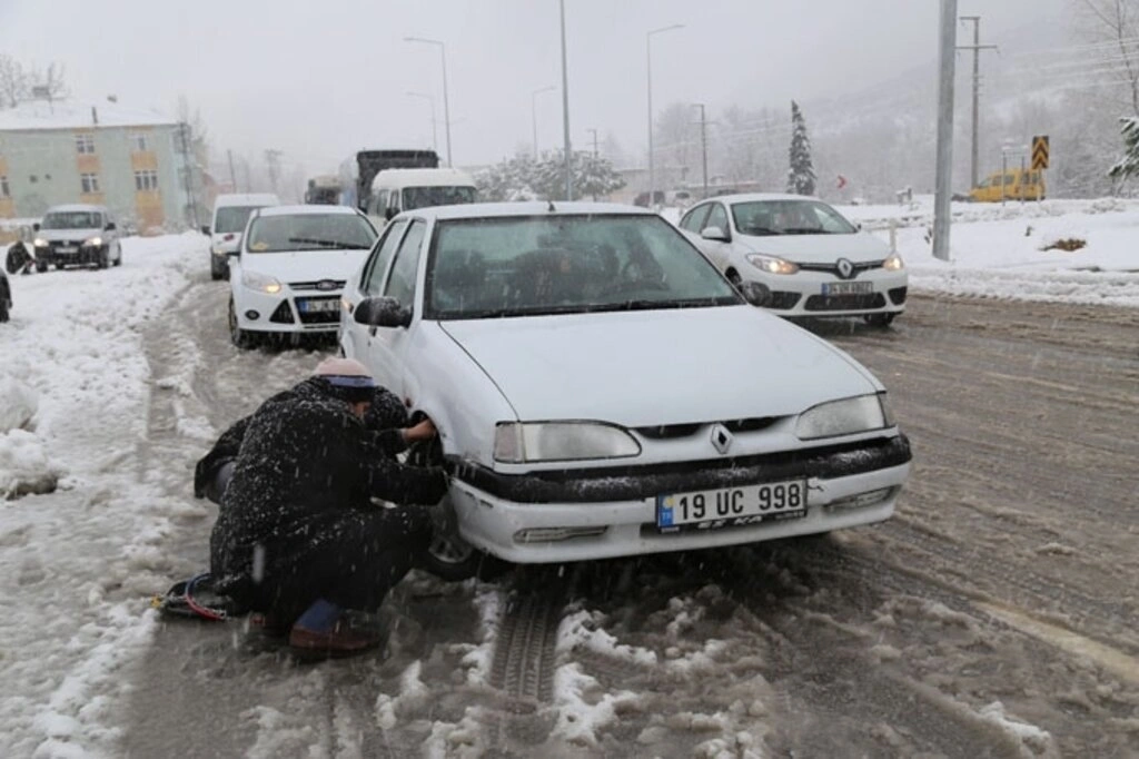 Samsun'dan kar manzaraları